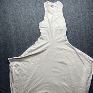 Free People Dress Womens XS Ivory FP Beach Cotton Sleeveless Maxi High Neck